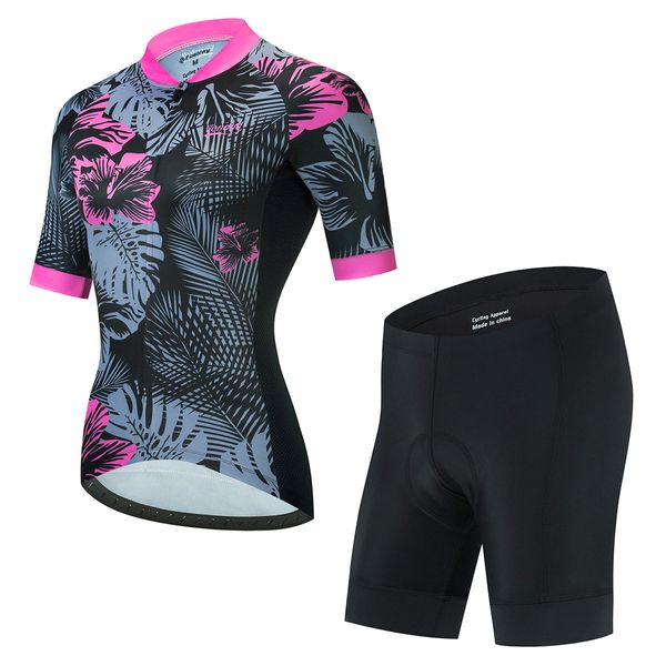 2024 Jersey de ciclismo de triatlón de flores para mujer, camiseta de manga corta para bicicleta MTB Maillot, Jersey para descensos, equipo profesional Tricota, ropa para bicicleta de montaña