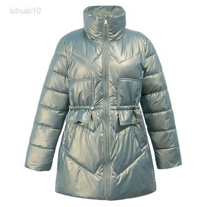 2022 femmes parka manteau mode basique coton doudoune hiver mode doux et épais loisirs col montant veste femme L220725