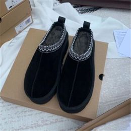 2022 femmes botte de neige concepteur en cuir paresseux fourrure bottes fond épais hiver plates-formes pantoufles noir marron Tasman chaussures sans lacet Wa