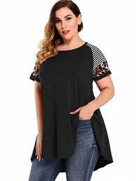 2022 Vrouwen Zomer Korte Mouw Effen Kleur Straat Sexy Print Frs Casual Blouse Tee Shirt Plus Size Dames Tuniek Peplum tops 74rv #