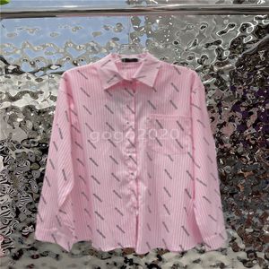 2022 vrouwen sweatshirt zomer designer tops shirts blouse met brief patroon vrouwelijke milan runway lente designer kleding met lange mouwen blouses