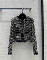 2022 femmes vintage designer tweed blazer veste manteau femme milan piste designer robe causale à manches longues hauts vêtements costume Q4