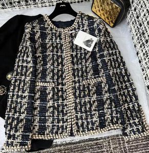 2022 Vrouwen Vintage Designer Tweed Blazer Jacked jas vrouwelijke Milan Runway Designer Dress Causal Long Sleeve Tops kledingpak Q93450683