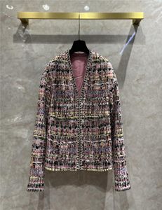 2022 Femmes Vintage Designer Tweed Blazer Veste Veste Femme Milan Riche Drager Robe causale Tops à manches longues Suit 7641730