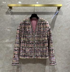 2022 Femmes Vintage Designer Tweed Blazer Veste Veste Femme Milan Robe de créatrice de la piste causale
