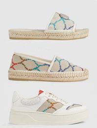 Espadrilles plates pour femmes, pantoufles à la mode, mocassins multicolores blancs, baskets épaisses, 2022