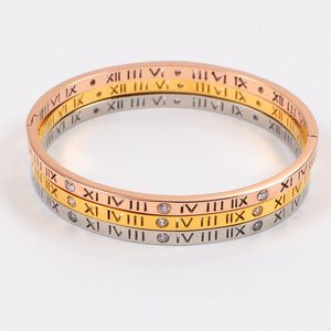 bracelet d'amour pour femmes bracelet de tennis pour hommes couple bijoux de créateur en acier inoxydable réutilisés diamant de luxe chiffres romains bracelets en argent bracelets de manchette pour hommes