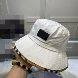 2022 dames multicolour omkeerbare canvas bucket hoed modeontwerpers pappen hoeden heren mannen zomer gemonteerde visser strandbonnet zon