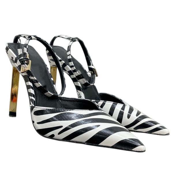 2022 Womens Spring été Sandale mince talon High Slingback Shoe Ladies Designer Luxury Pointy Points fermés