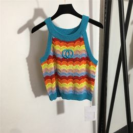 2022 Tops t-shirts en tricot d'été pour femmes avec lettre imprimé femelle piste coton concepteur t-shirt t-shirt Vêtements haut de gamme