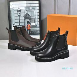 2022-Wonderland Ranger Beaubourg Ankle Boots Calfskin Martin Booties Fashion Boot Top Designer Luxurys Ladies Discovery Flat Bottom Warm Warm