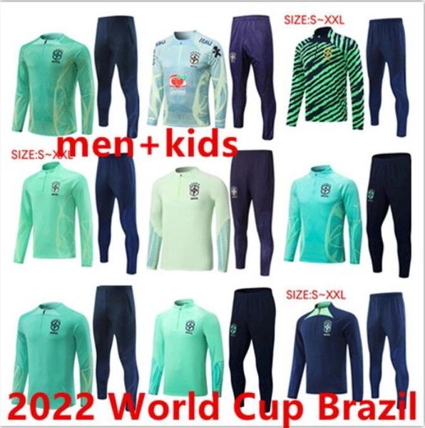 2022 Veste de football de survêtement du monde Brésil G.JESUS COUTINHO brasil Camiseta de futbol RICHARLISON Brésil football hommes enfants kit costume d'entraînement uniformes survetement