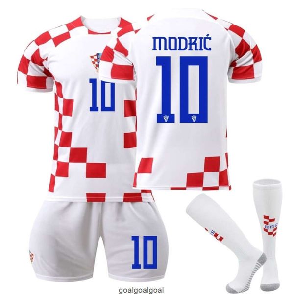 Copa del Mundo 2022 Croacia camiseta local número 10 Modric camiseta de fútbol conjunto de secado rápido