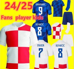 24 25 Euro Cup Modric Soccer Jerseys Kroatië Nationaal Team 2024 2025 Brekalo Perisic voetbalshirt Brozovic Kramaric Rebic Livakovic Men Kids Kits Uniform 888