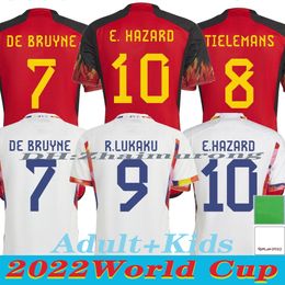 WK 2022 E.HAZARD voetbalshirts De Bruyne LUKAKU 22 23 voetbalshirt HAZARD Camiseta futbol KOMPANY MERTENS Belgique maillot Foot Volwassen mannen en kinderen kit