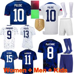 Nationaal Team 13 MORGAN Voetbalshirt Heren Jeugd Dames 2 YEDLIN 23 ACOSTA 10 PULISIC 15 RAPINOE AARONSON ROBINSON McKENNIE 20 RODMAN 9 SWANSON Voetbalshirtsets