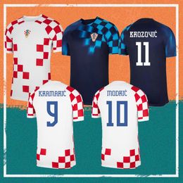 Copa del Mundo 2022 Jersey de fútbol 22/23 Local 10 Modric 7 Brekalo # 4 Perisic Camiseta visitante # 11 Brozovic # 9 Kramaric # 18 Rebic # 17mandzukic