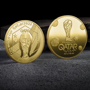 Pièce commémorative de la Coupe du monde de football 2022, insigne de production d'insigne commémoratif en métal en relief en trois dimensions cadeau fournisseur transfrontalier, art, cadeaux