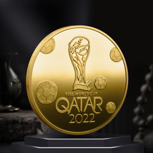 Arts and Crafts 2022 World Football Cup Cup Commémorative Fan Fan Souvenir Gift Party Metallion Metallion de relève en trois dimensions