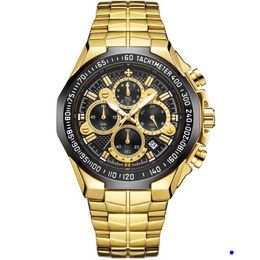 2022 Wwoor Watch Seven Needle Man Sección de movimiento Acero Traiga Cuarzo Reloj de pulsera impermeable Cronógrafo Relojes al por mayor Montre de Luxe Regalos W6