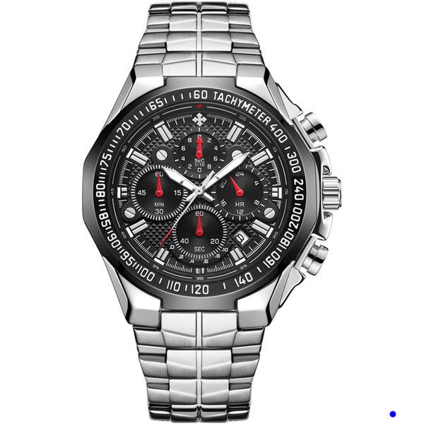 2022 WWOOR Reloj Seven Needle Man Sección de movimiento Acero Traer cuarzo Reloj de pulsera impermeable Cronógrafo Ventas al por mayor Relojes montre de luxe regalos w8