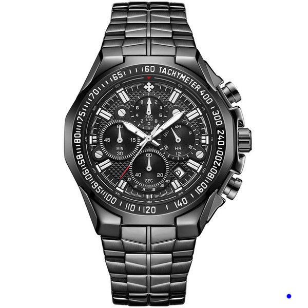 2022 Wwoor Watch Seven Needle Man Motion Sección de acero Trae cuarzo con reloj de pulsera a prueba de agua Malazos Moderos Relojes Montre de Luxe Gifts W9