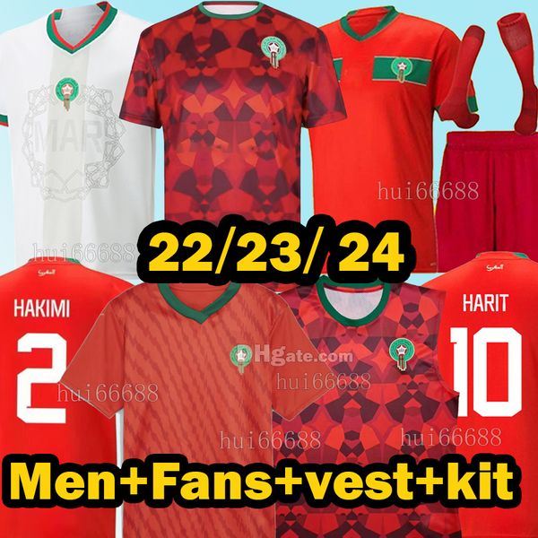 23/24 camisetas de fútbol marroquíes HAKIMI Maillot marocain ZIYECH EN-NESYRI HARIT SAISS IDRISSI BOUFAL 2023 chaleco visitante hombres niños kit jersey equipo nacional de Marruecos