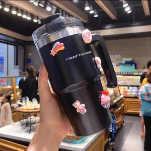 20223 tide (Drinkware)cup Stanley tumbler, insulated stainless steel tumbler lid with handle, straw car travel cup, coffee tumbler