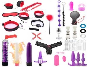 202235 PCSSET SEX PRODUCTS TOYS érotiques pour adultes BDSM SEXE BONSAGE Set Hand S Adult Game Dildo Vibrator Whip Sex Toys for Women Y6681079