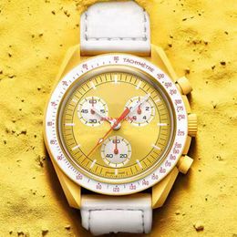 2022A Hot fashion waterdichte paar maan horloge heren en dames top chronograaf quartz horloge drie-pins hoogwaardige klokken niet multifunctioneel
