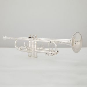 2022Bb Trompette Si Plat Laiton Plaqué Argent Instrument Professionnel