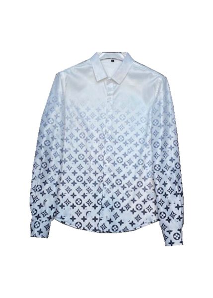 Camisa británica europea para primavera y verano, camisa con estampado completo de letras, transpirable, mezcla de algodón, informal, ajustada, # M-3XLmen20, 2022