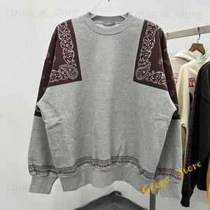 2022FW Zware Stof Vintage Kapital Sweatshirts Mannen Vrouwen 100% Katoen Cashew Bloem Kapital Truien Streetwear Grijze Hoodie T230806