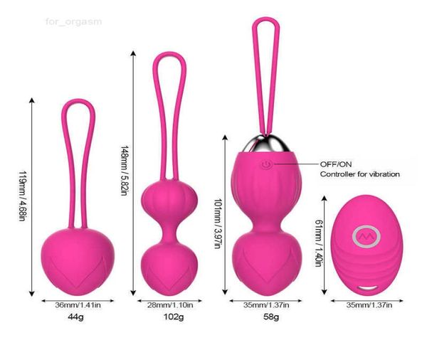 2022 Kegel toy10 balles vibrantes de vitesse Ben wa ball G Spot vibrateur sans fil télécommande vaginale serrer exercice sexe pour les femmes Q08655068