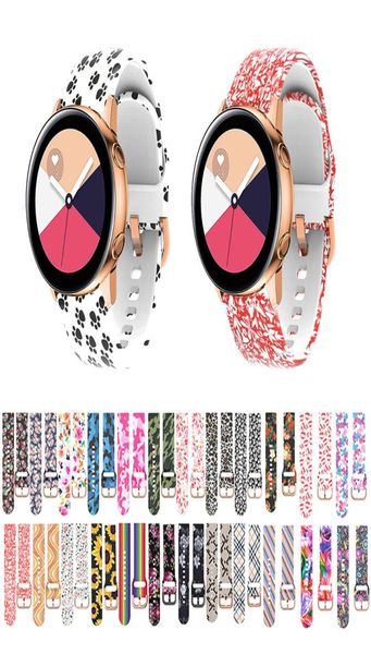 Correas de 2022 mm Flor Leopardo Grano Rojo Labio Impresión Correa de reloj Banda de silicona para Samsung Galaxy Watch Active 2 Huawei Watch Band G7492017