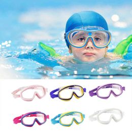 2022Nieuwe kinderen zwemmen bril verstelbare anti-mist zwembril voor kinderen anti-uv geen lekkende zwembril voor jongens meisjes G220422