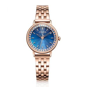 2022NWE Julius Brand 2022 New Spring Reloj de cuarzo Mujer Moda Casual Reloj Shell Dial Whatch Impermeable 30M Acero Montre Femme Relojes de pulsera regalo h3