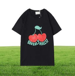 2022S Beverly Hills Cherry Designer T -shirt mannen mode luxe kleding korte mouw vrouwen punk print brief zomer skateboard bre1143729