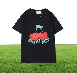 2022s Beverly Hills Cherry Designer Tshirt Men Fashion Luxury Vêtements Coupées Femmes Punk Print Lettre Summer Skateboard Bre2745863