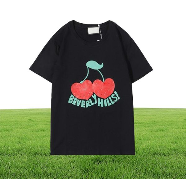 2022s Beverly Hills Cherry Designer Tshirt Men Fashion Luxury Vêtements à manches courtes Femmes Punk Print Lettre de skate d'été Bre2736018