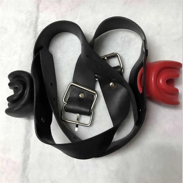 2022Slave Adulte Jeux Gag Bdsm Bondage Bouche Ouverte Noir Rouge Latex Balle De Dilatation Souple Pour Les Couples 210722221s