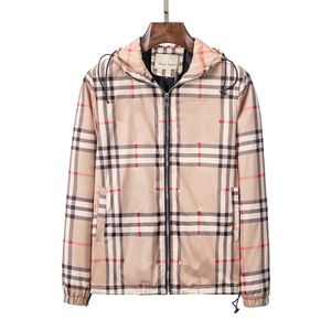 Automne et hiver hommes veste petit plaid imprimé lettre broderie simple mode unique confortable veste de sport chaud manteau à fermeture éclair