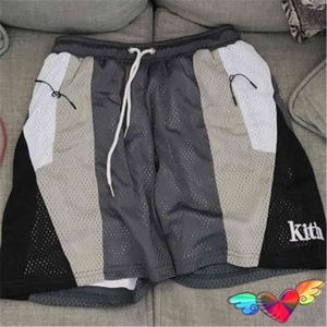 2022ss Double Couche KITH Shorts Hommes Femmes Ourlet Broderie KITH Shorts Respirant Patchwork Couleur Culotte T220722