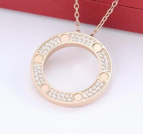 Collier pendentif double cercle 2022SS, beaux bijoux, chaîne en acier inoxydable, 6615404