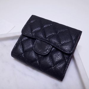 2022Ss F/W France Femmes Classique Mini Rabat Matelassé Sacs À Main Caviar Cuir De Veau/Agneau À Trois Volets Insert Changer Portefeuille Or Matériel Titulaire De La Carte Pochette