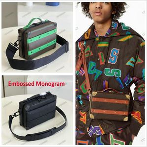 Mango suave tronco hombro bolso monogramas macassar marrón / púrpura mini maletas crossbody para hombres diseñador lujos hombre monedero