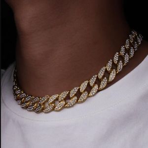 2022SS HIP Hop Bling Fashion sieraden ketens sieraden Gold Silver Miami Cuban Link Chain Kettingen Diamant Iced Out Chian kettingen 200W