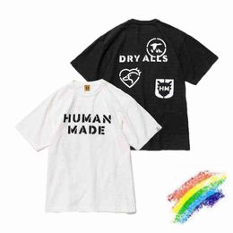 2022ss camiseta hecha por humanos hombres mujeres Casual manga corta de gran tamaño op eeT220721