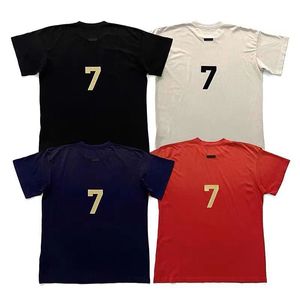 T-shirt à manches courtes et col ras du cou pour hommes et femmes, imprimé numéro 7, de rue, respirant, été FG, 2024