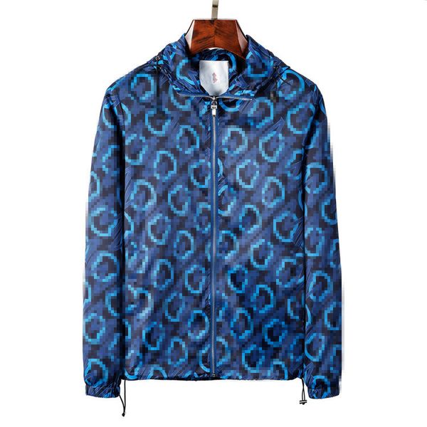 Veste de créateur pour hommes manteau chapeau hiver automne bleu foncé chapeau imprimé décontracté mode confortable sport chaud fermeture éclair pull à capuche